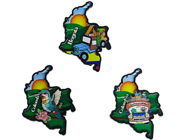 Imán Mapa de Colombia con Diseños Típicos