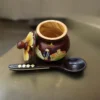 Salera elaborada en tamo con diseño de sitio turístico colombiano y detalles en repujado manual